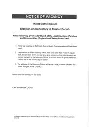 NOTICE OF VACANCY