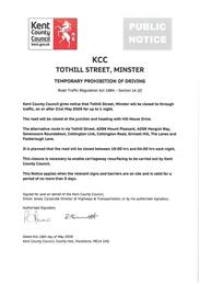 Tothill Street night time road closure