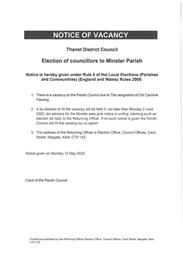 NOTICE OF VACANCY